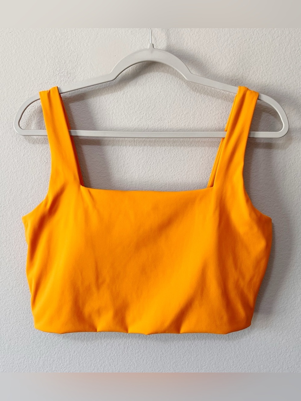 Spanx BoostUp Cropped Square Neck Shelf Tank Top Bra Monarch Orange Size Large